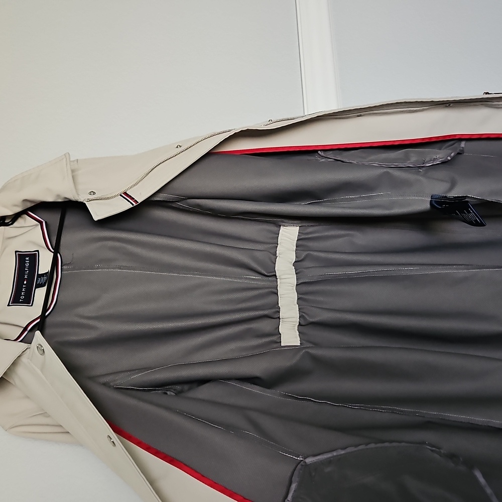 Tommy Hilfiger Trench Rain Coat Removable Hood Tan XL - Picture 9 of 11